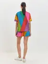 Женская пижама с шортами / Разноцветный узор