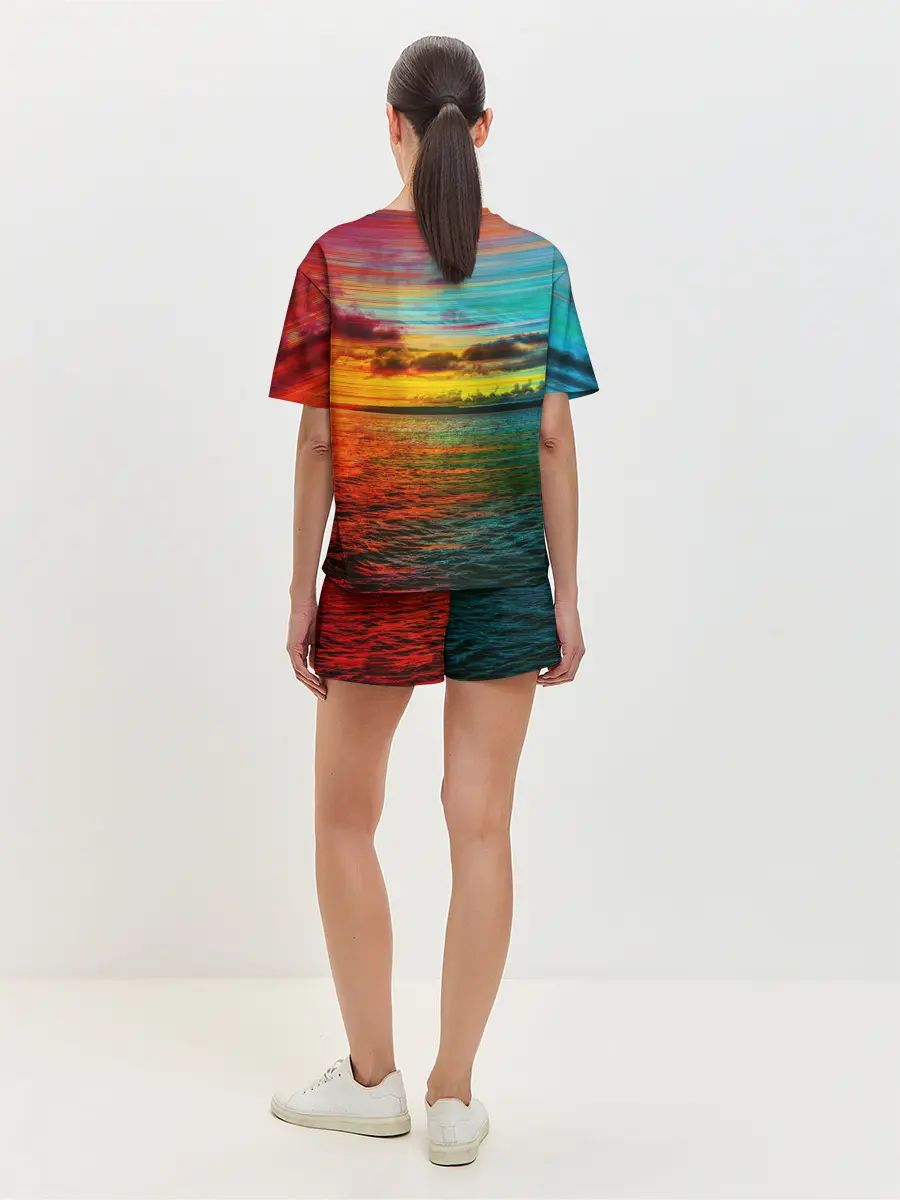 Женская пижама с шортами / Glitch Sunset