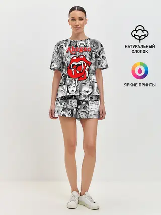 Женская пижама с шортами / Ahegao