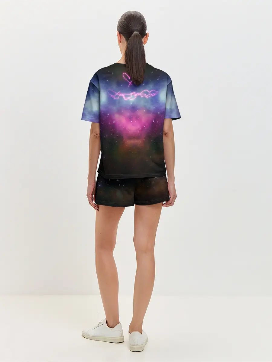 Женская пижама с шортами / Кот на пицце