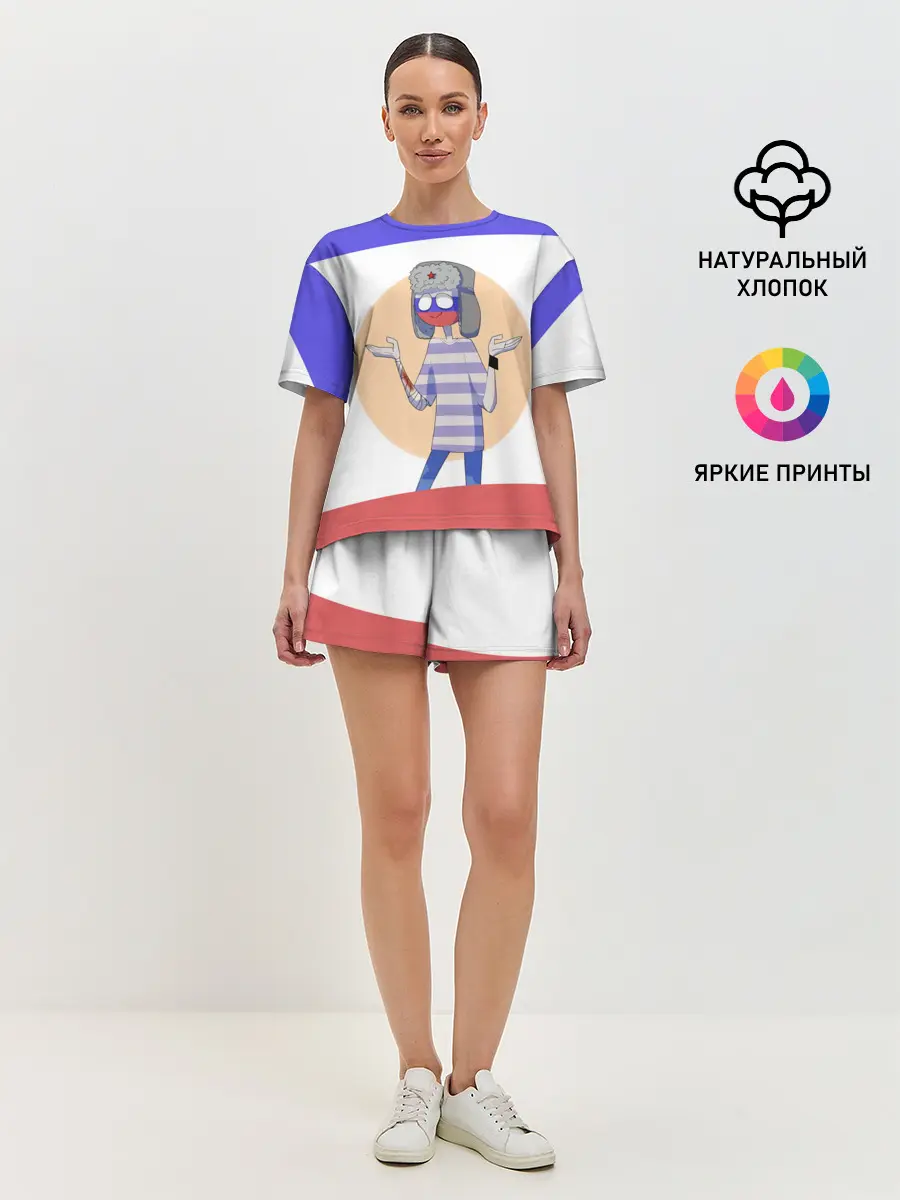 Женская пижама с шортами / CountryHumans - Россия