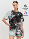 Женская пижама с шортами / White flame glitch