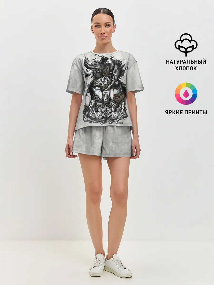 Женская пижама с шортами / Скандинав