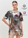 Женская пижама с шортами / Много котов