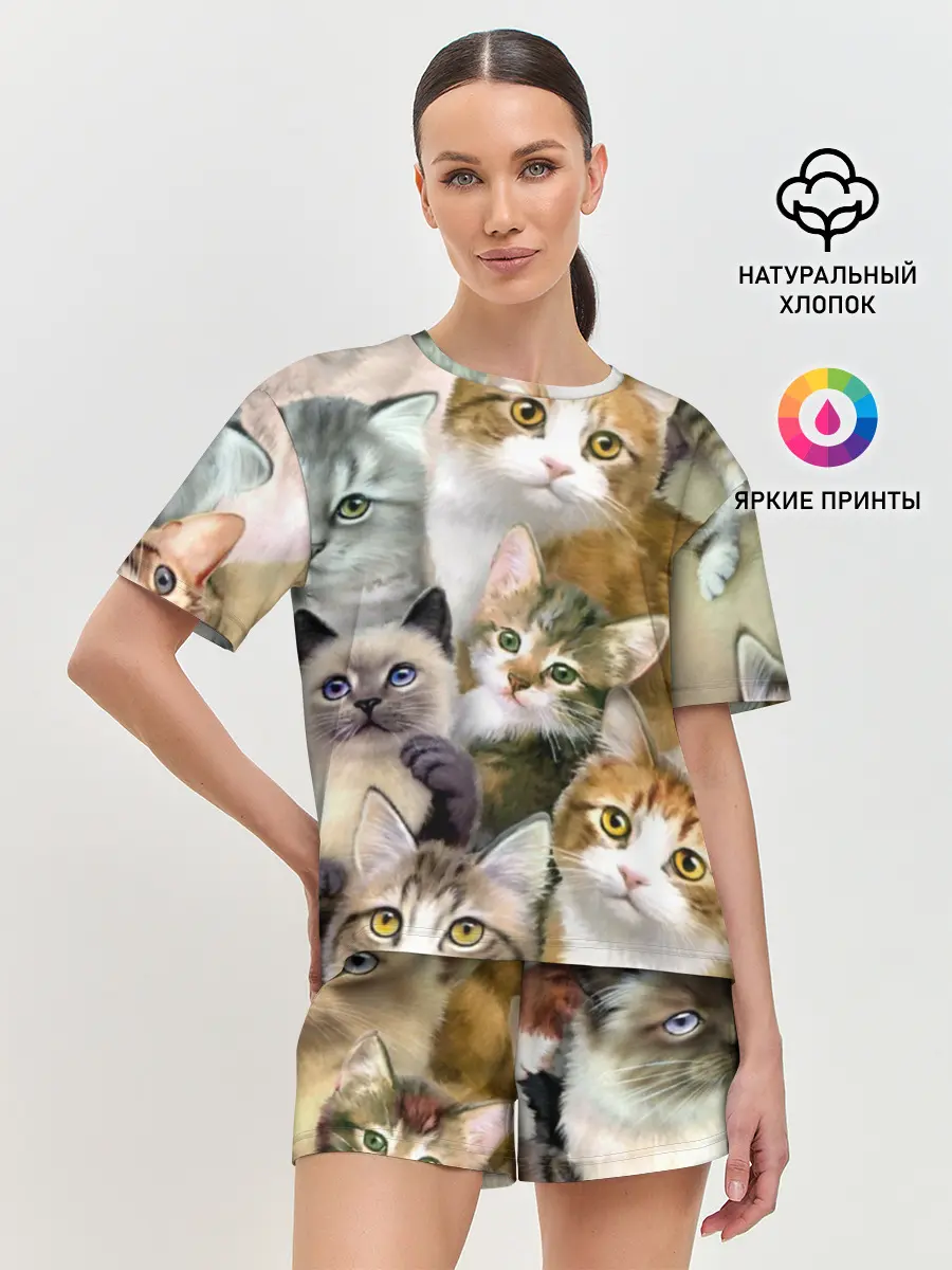 Женская пижама с шортами / Котишики