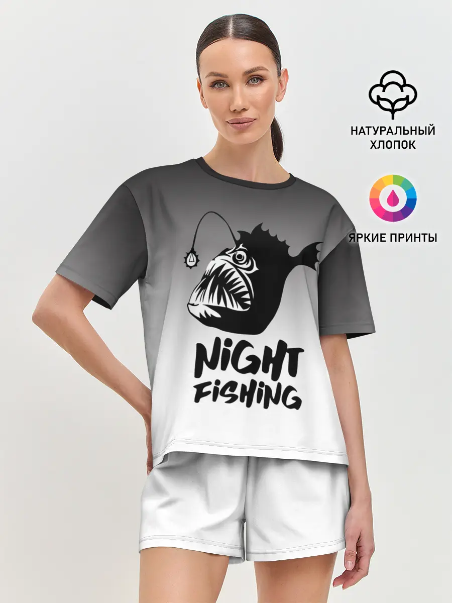 Женская пижама с шортами / Рыба удильщик