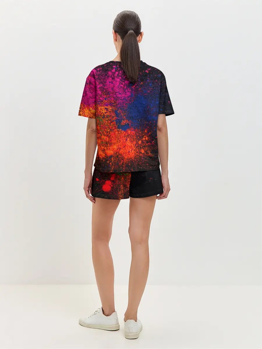 Женская пижама с шортами / Брызги краски