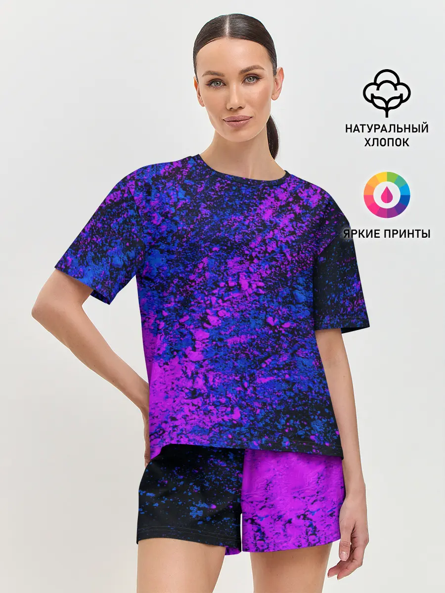 Женская пижама с шортами / Брызги краски