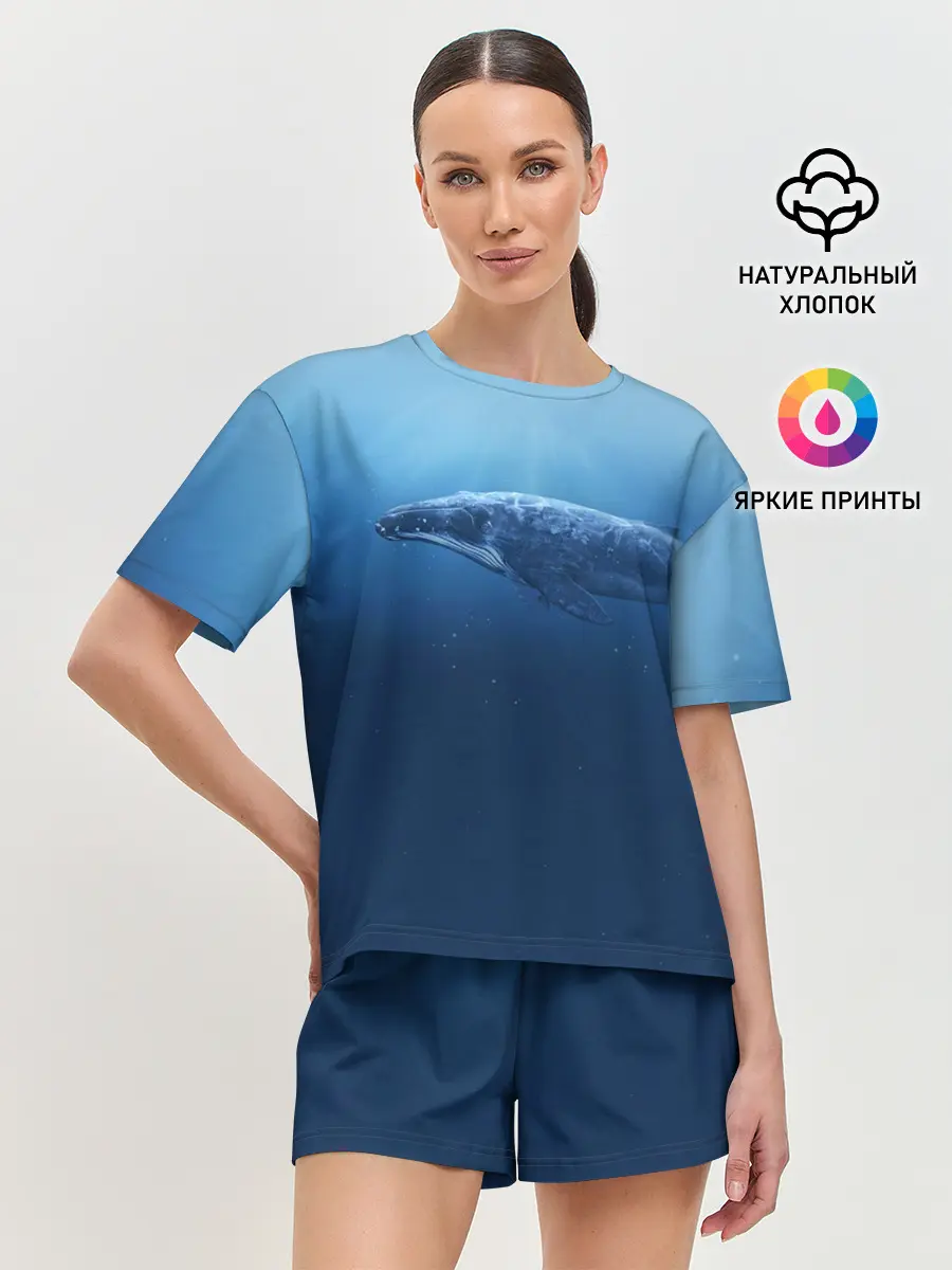 Женская пижама с шортами / Кит