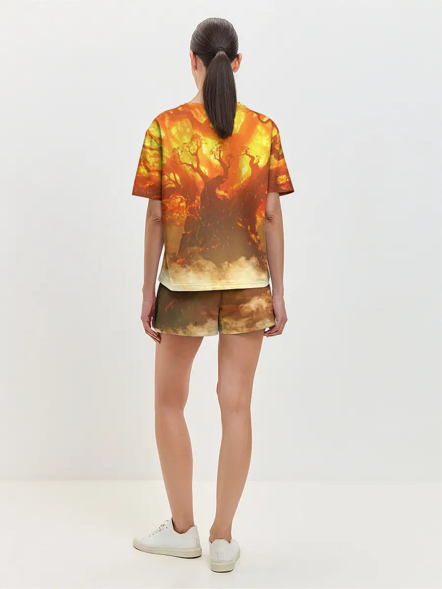 Женская пижама с шортами / Горящая Сибирь