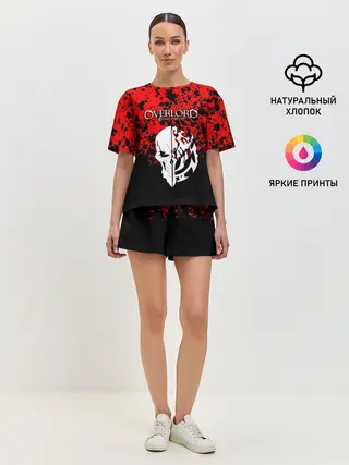 Женская пижама с шортами / Overlord Skull red