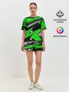 Женская пижама с шортами / Зеленая краска
