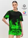 Женская пижама с шортами / ЗЕЛЁНЫЙ ОГОНЬ | GREEN FIRE