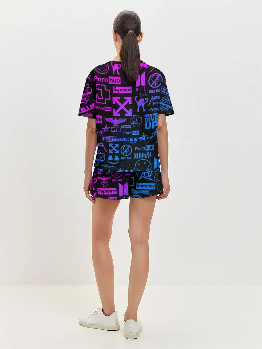 Женская пижама с шортами / ЛУЧШИЕ ПРИНТЫ LOGOBOMBING