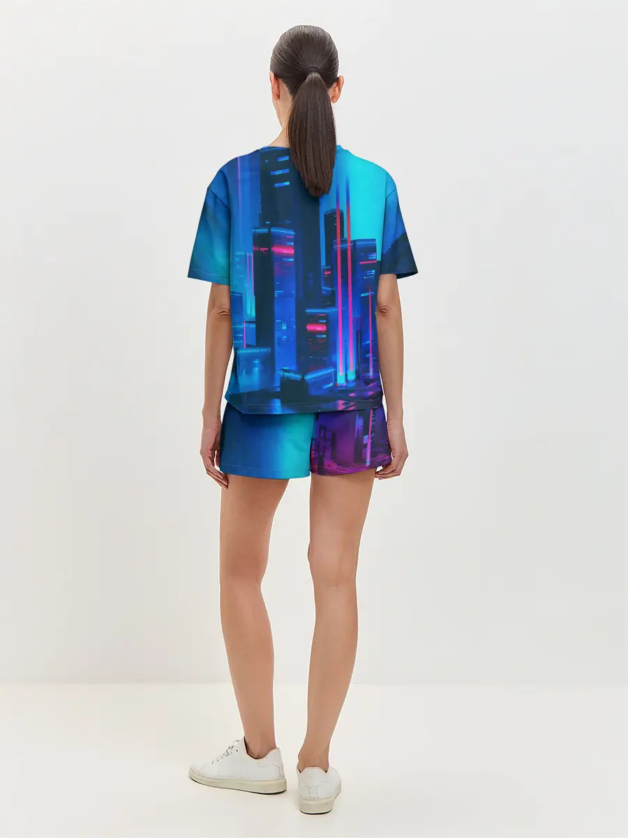 Женская пижама с шортами / НОЧНОЙ ГОРОД