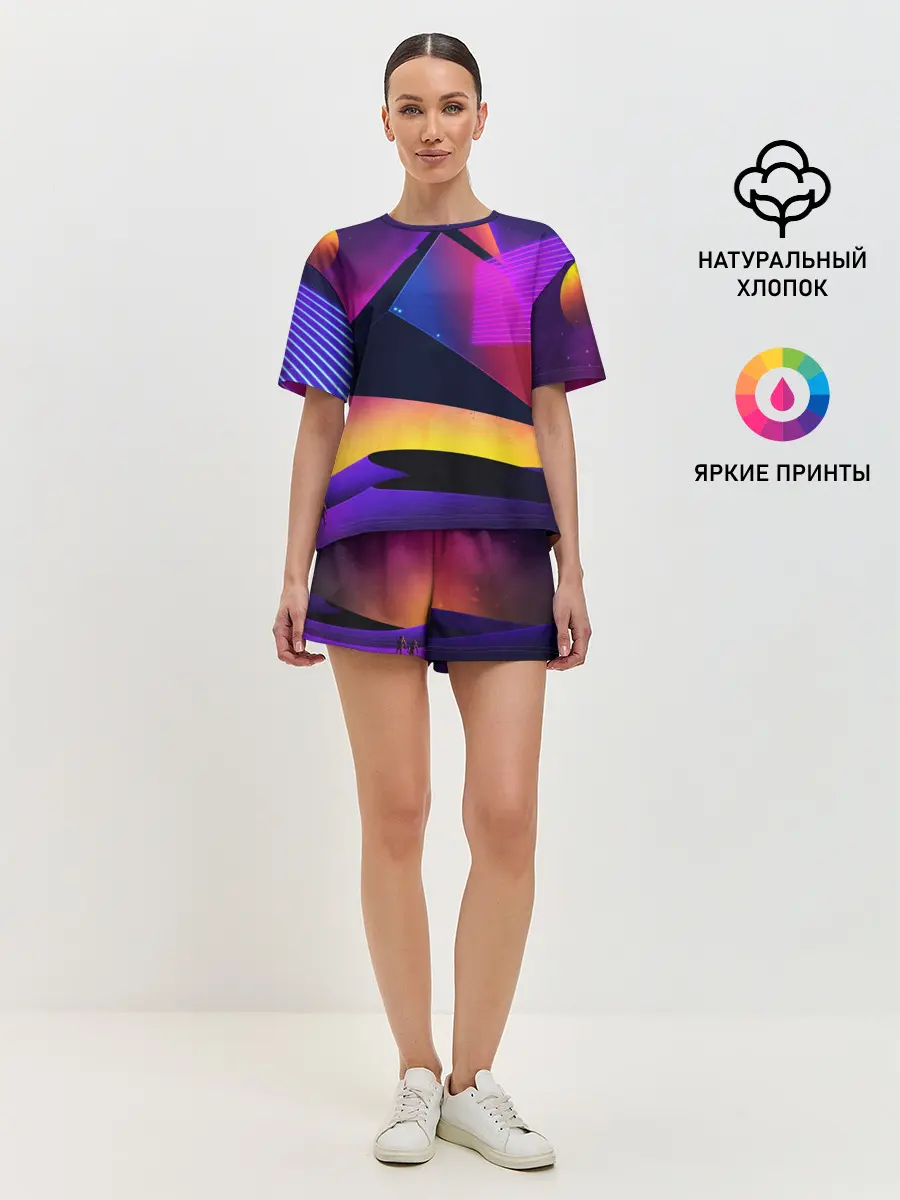 Женская пижама с шортами / СТИЛЬ ГЕОМЕТРИЯ