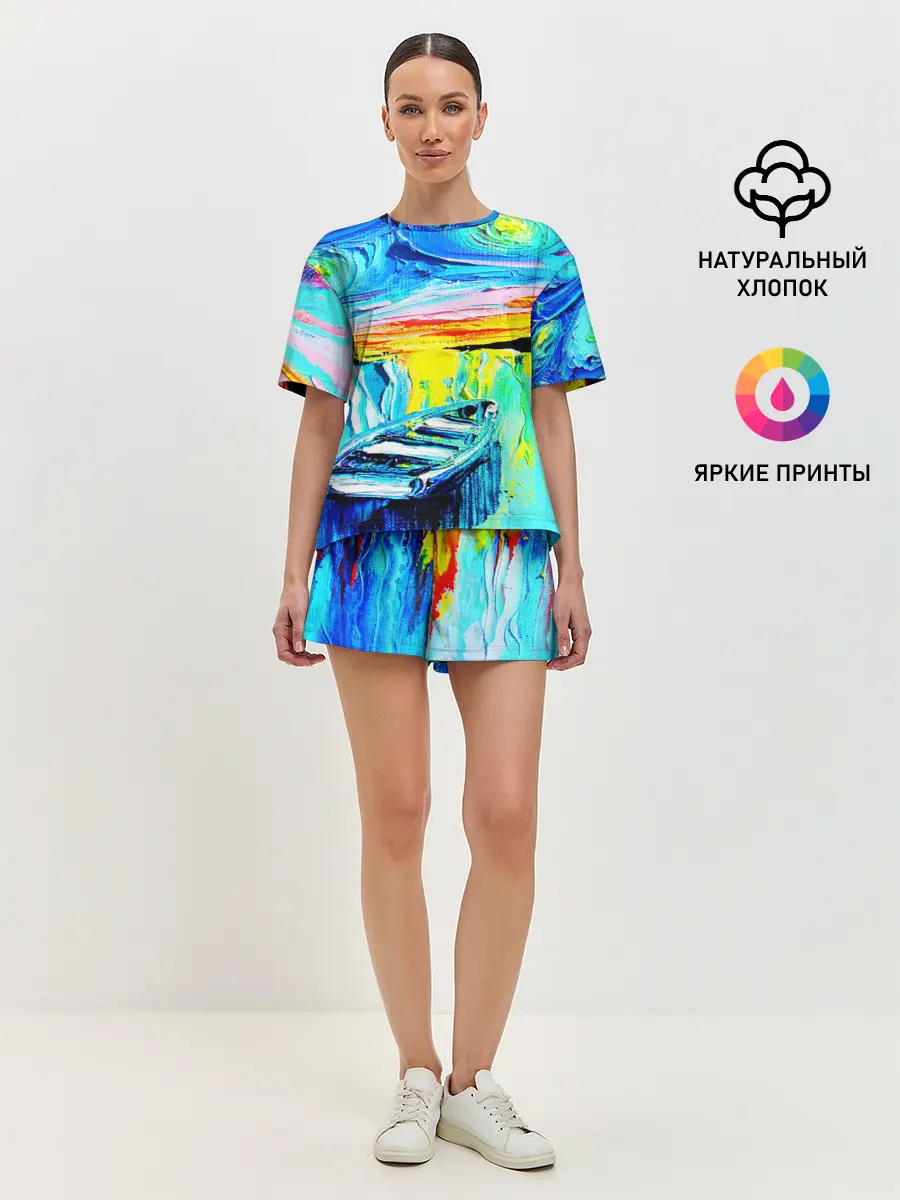 Женская пижама с шортами / НОЧНОЙ ПРИЧАЛ ВАНГОГ