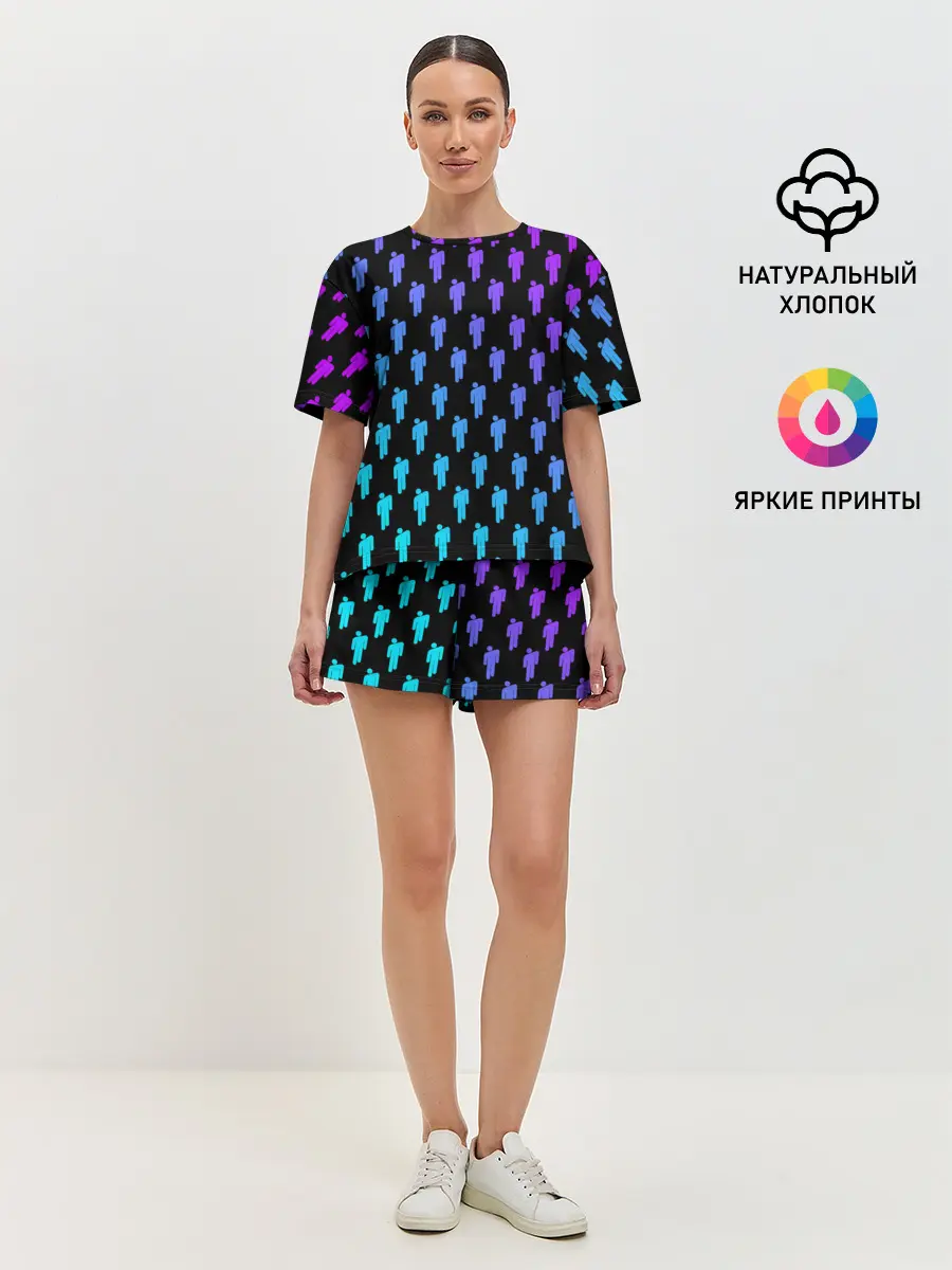 Женская пижама с шортами / BILLIE EILISH PATTERN