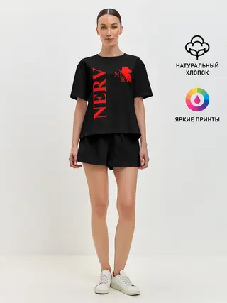 Женская пижама с шортами / Nerv red