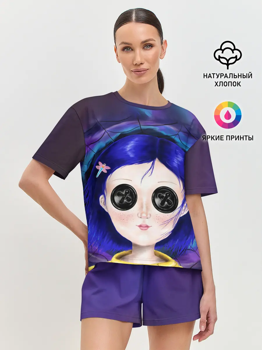 Женская пижама с шортами / Coraline