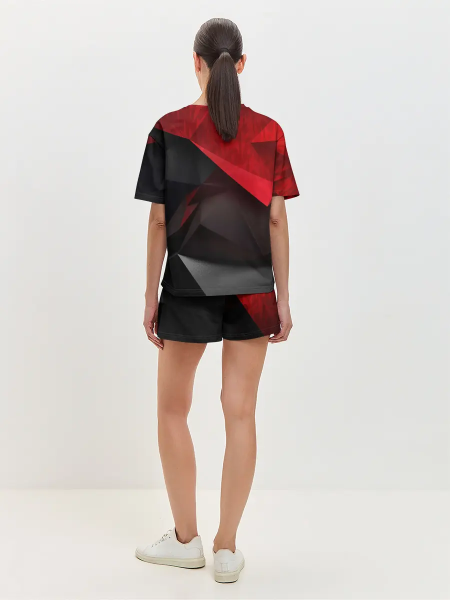 Женская пижама с шортами / Red & Black