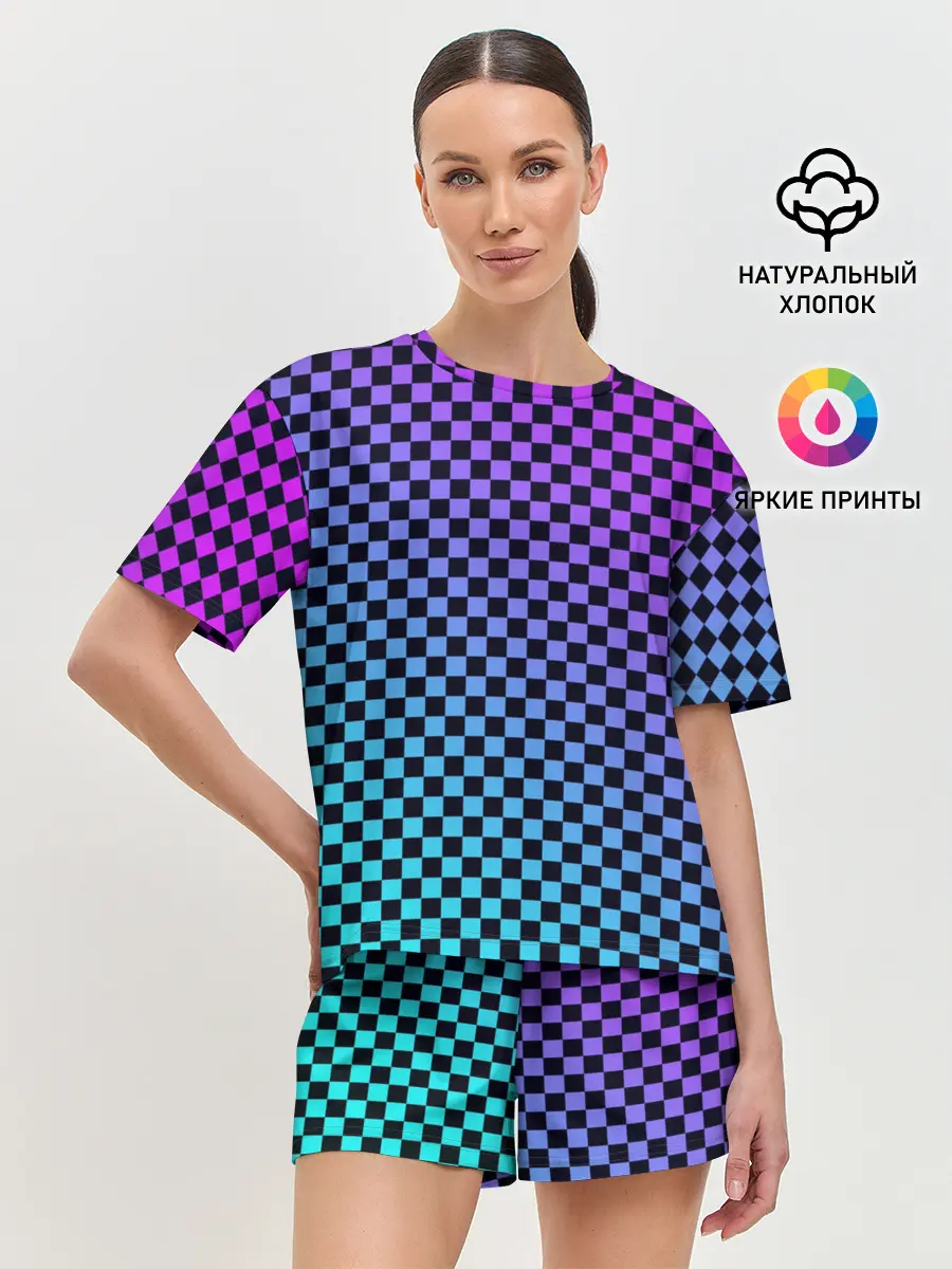 Женская пижама с шортами / Checkerboard gradient