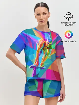 Женская пижама с шортами / Пловец