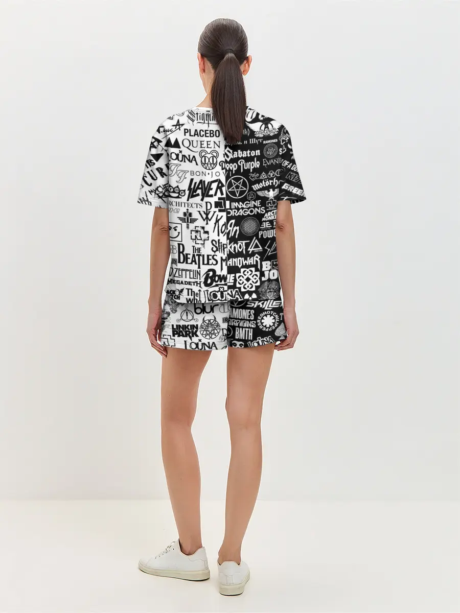 Женская пижама с шортами / ЛОГОТИПЫ РОК ГРУПП