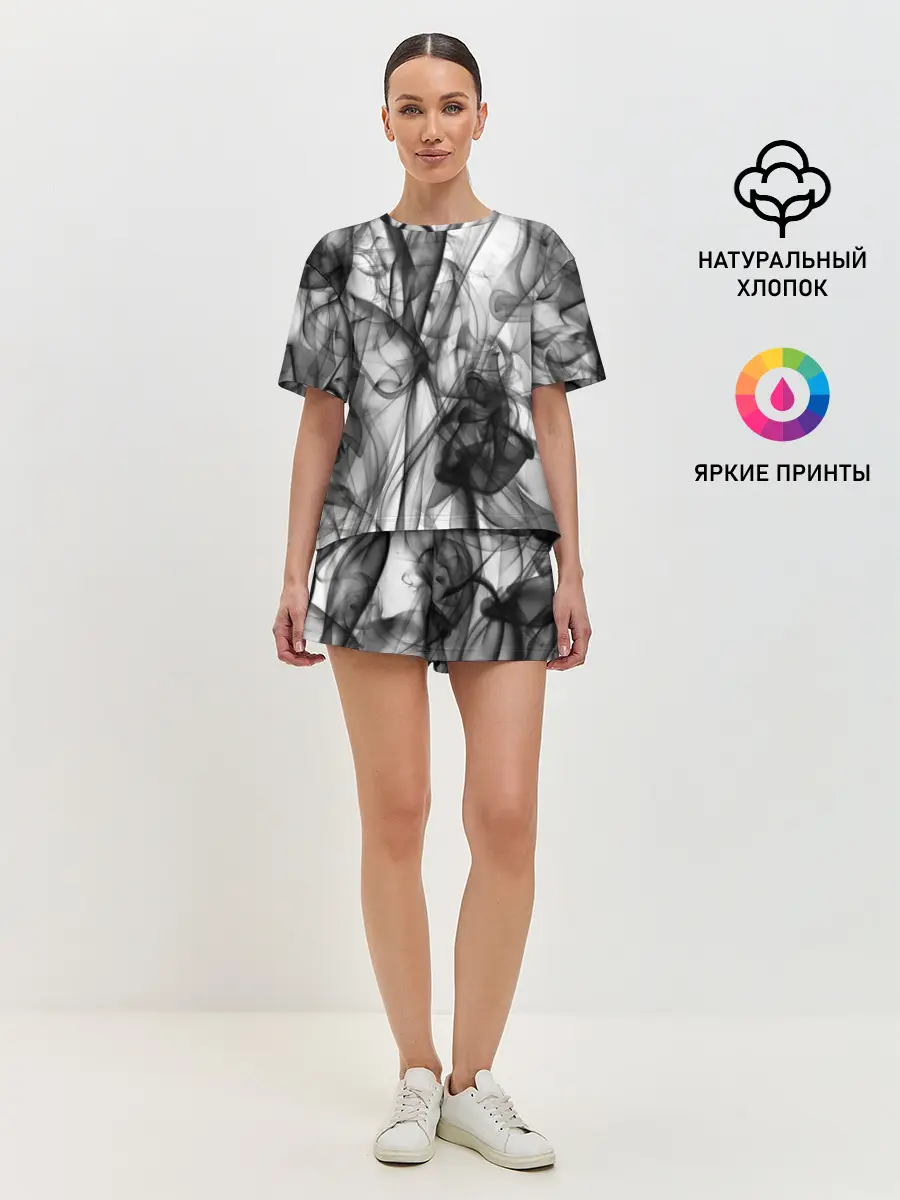 Женская пижама с шортами / SMOKE ABSTRACTION