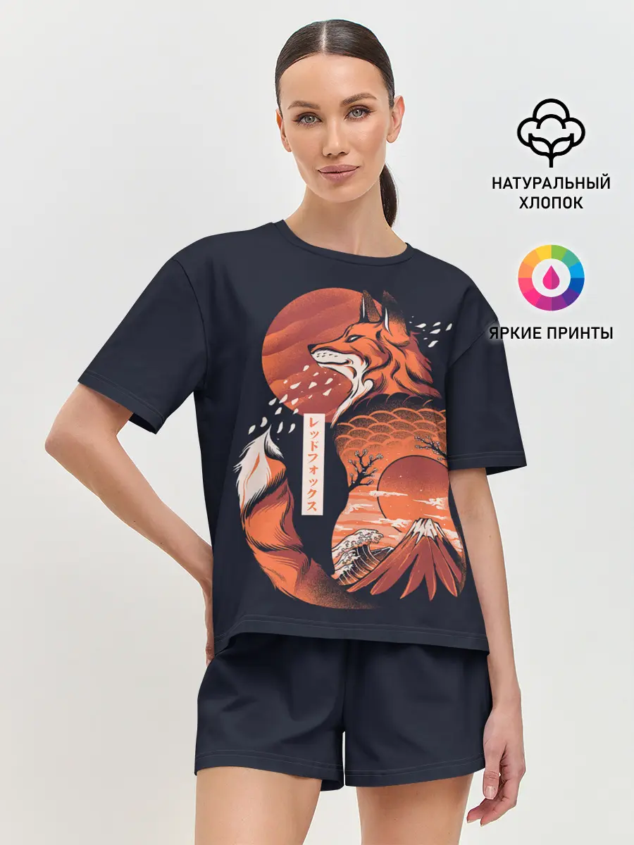 Женская пижама с шортами / Японская Лиса