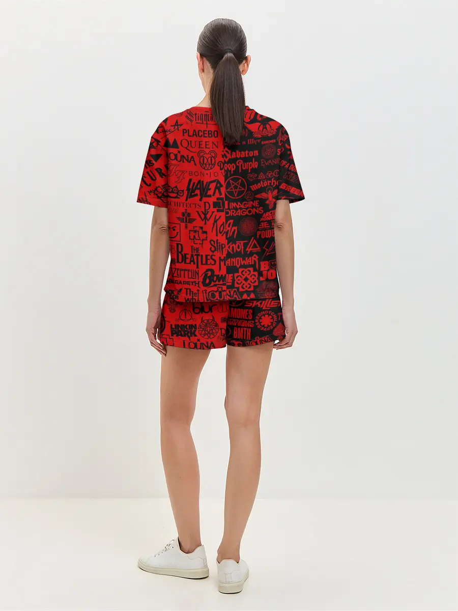 Женская пижама с шортами / ЛОГОТИПЫ РОК ГРУПП | ROCK
