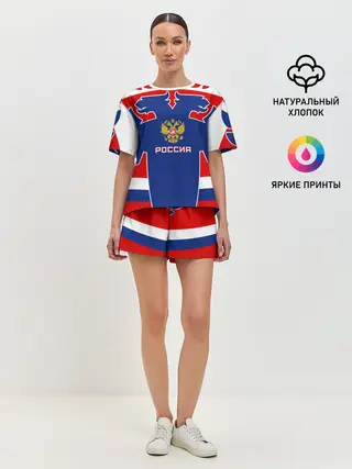 Женская пижама с шортами / Русский хоккей
