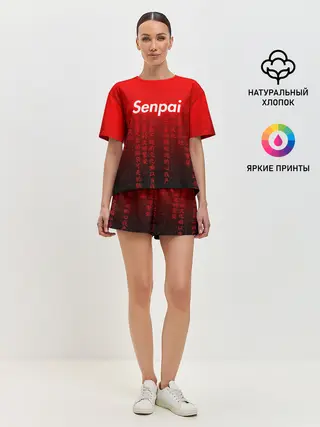 Женская пижама с шортами / SENPAI MATRIX RED