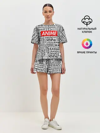Женская пижама с шортами / Anime Waifu