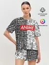 Женская пижама с шортами / Anime black&white