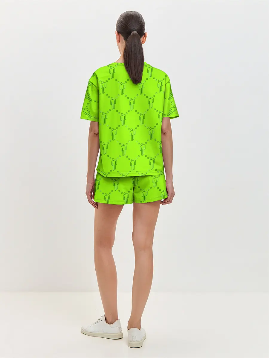 Женская пижама с шортами / Billie Eilish pattern