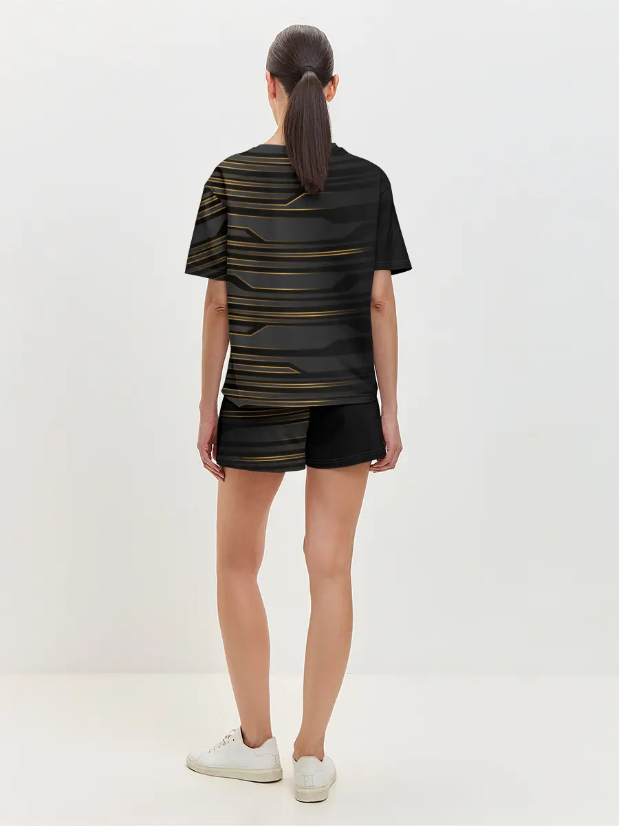 Женская пижама с шортами / Futuristic technology lines