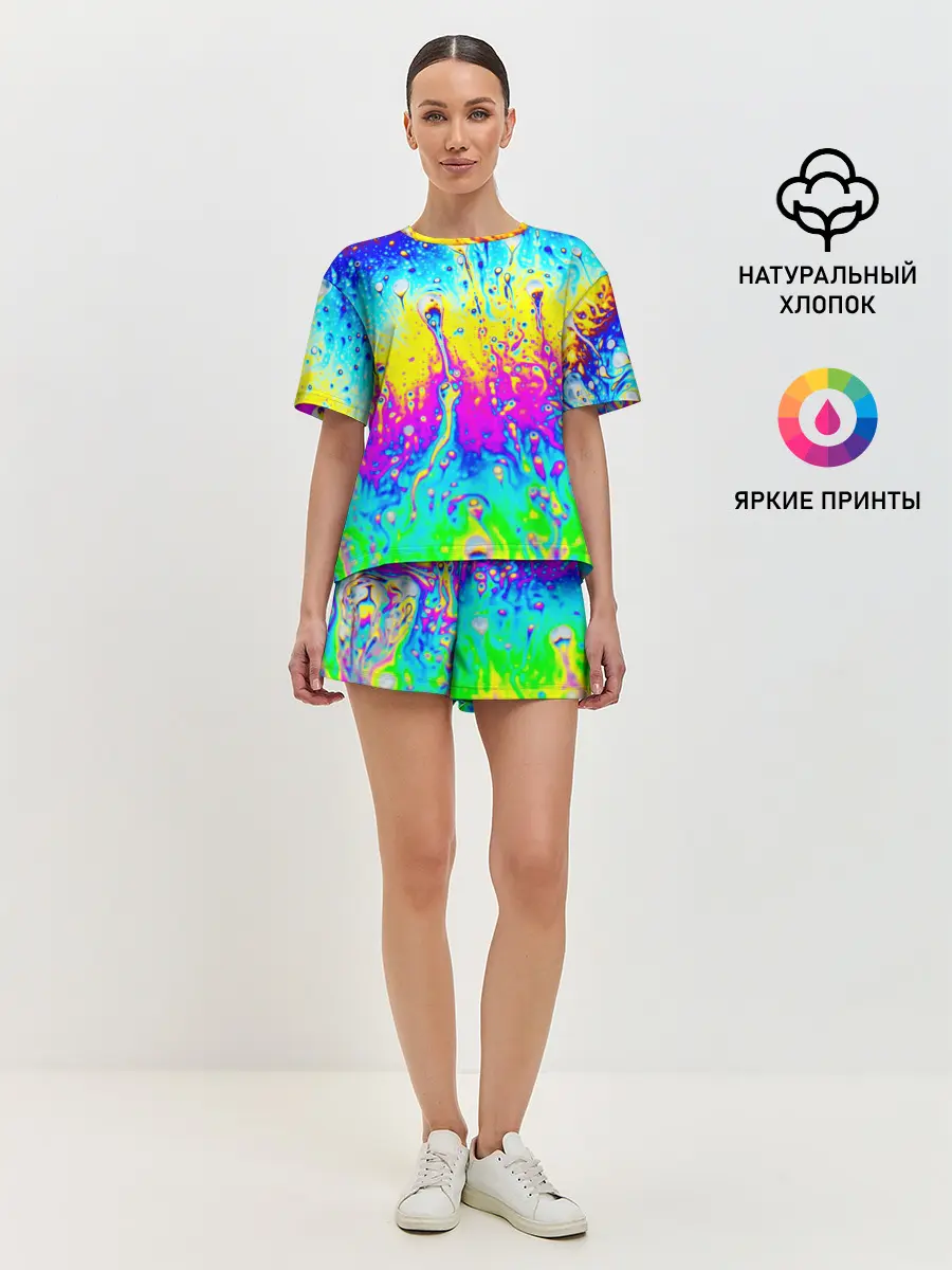 Женская пижама с шортами / КИСЛОТНЫЙ СТИЛЬ