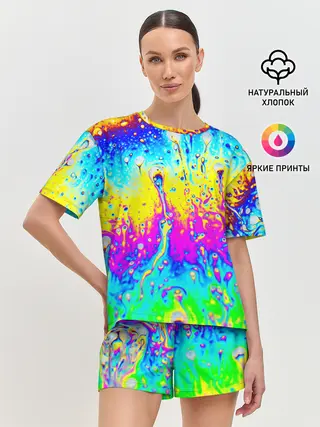 Женская пижама с шортами / КИСЛОТНЫЙ СТИЛЬ