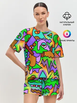 Женская пижама с шортами / PSY GEOMETRY