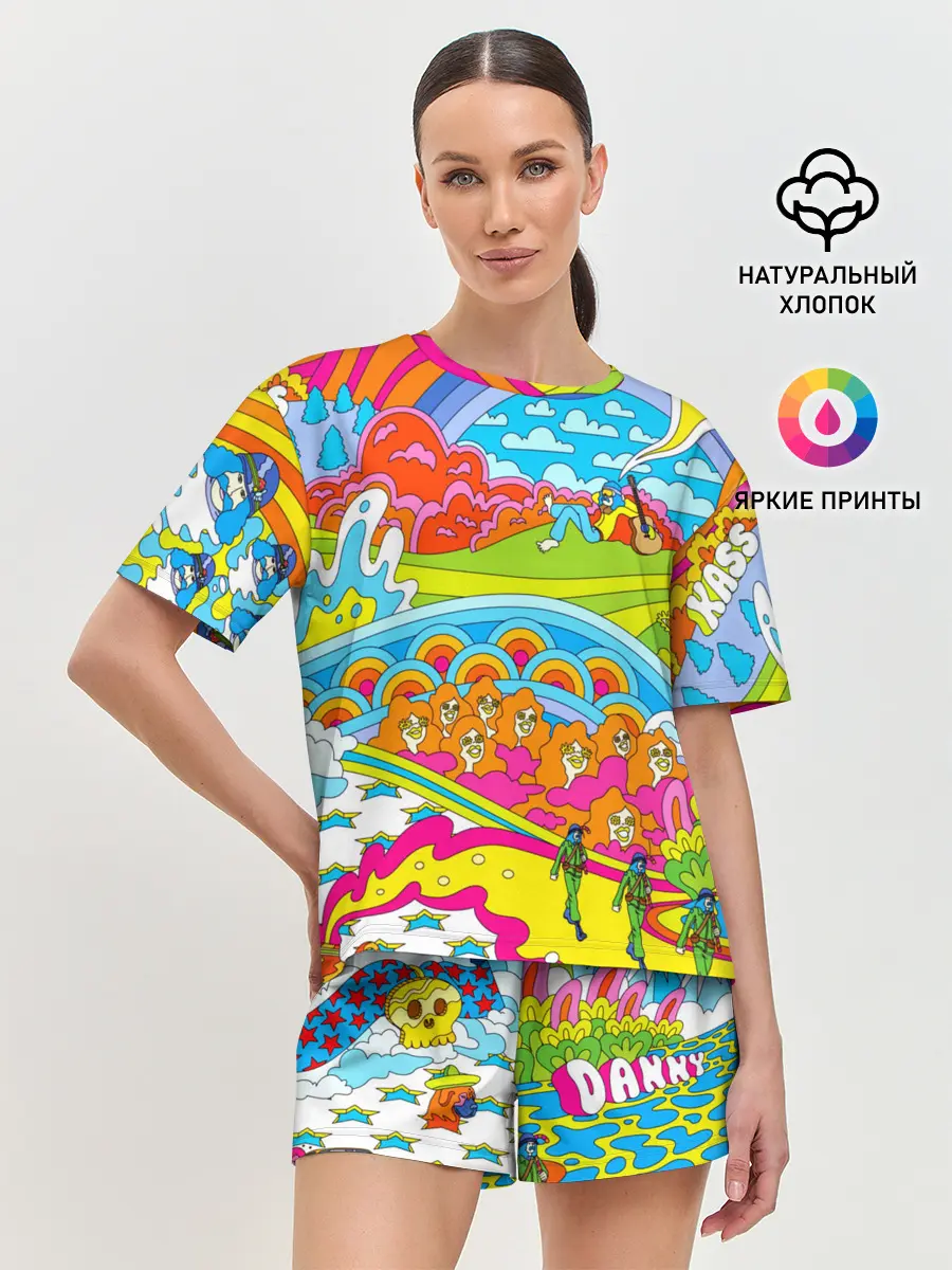 Женская пижама с шортами / ХИППИ