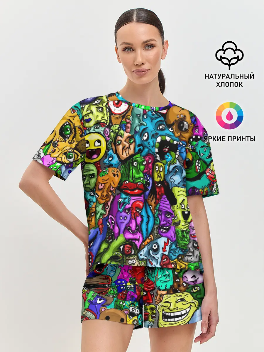 Женская пижама с шортами / МЕМЫ