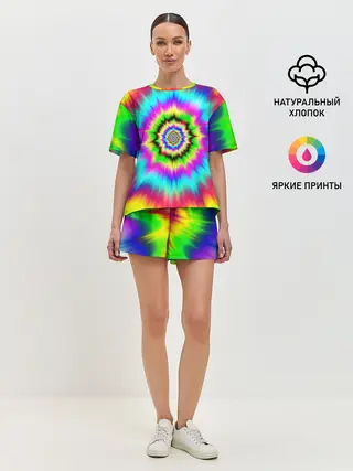 Женская пижама с шортами / ОПТИЧЕСКИЙ УЗОР