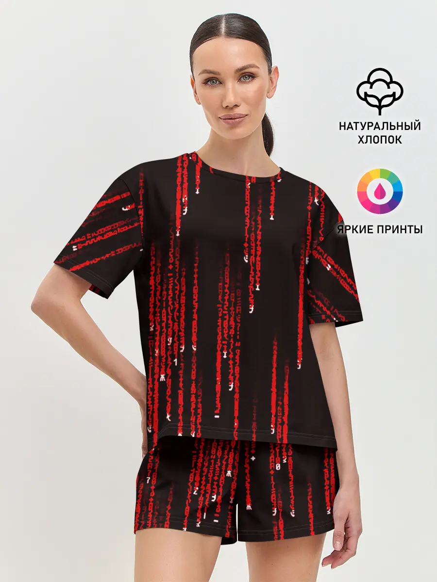 Женская пижама с шортами / МАТРИЧНЫЙ КОД