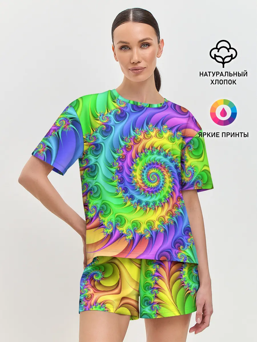 Женская пижама с шортами / ФРАКТАЛЬНЫЙ АБСТРАКТ