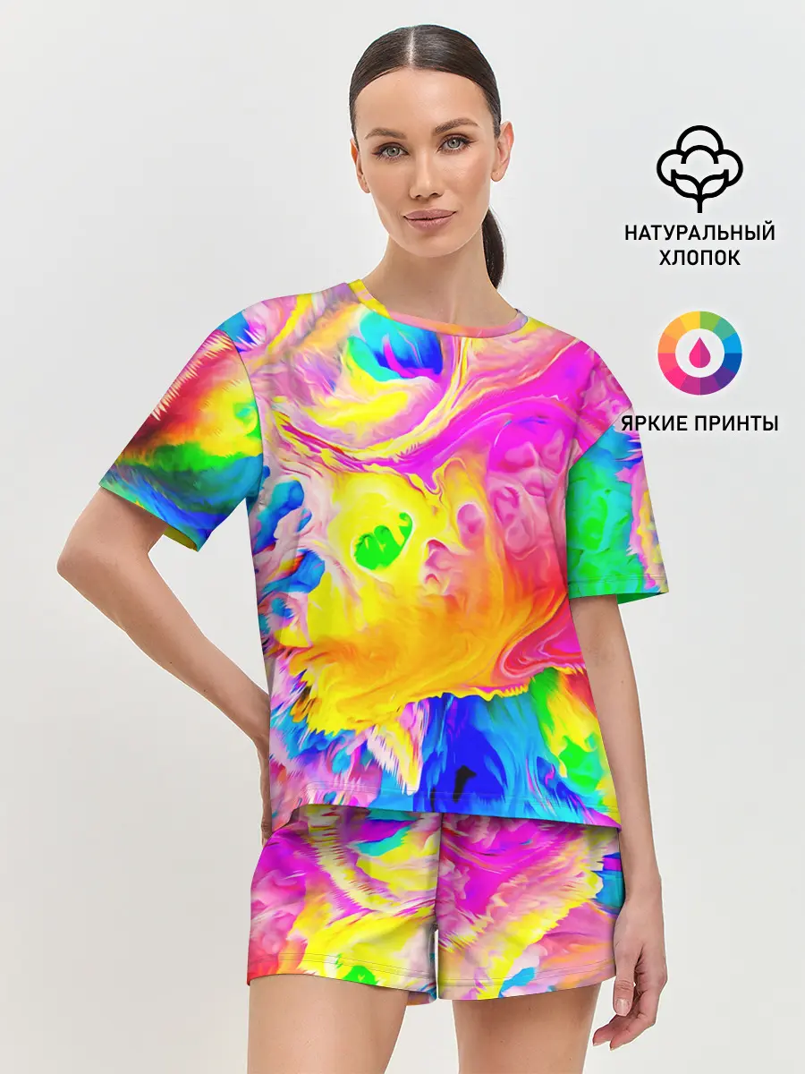 Женская пижама с шортами / КРАСКИ