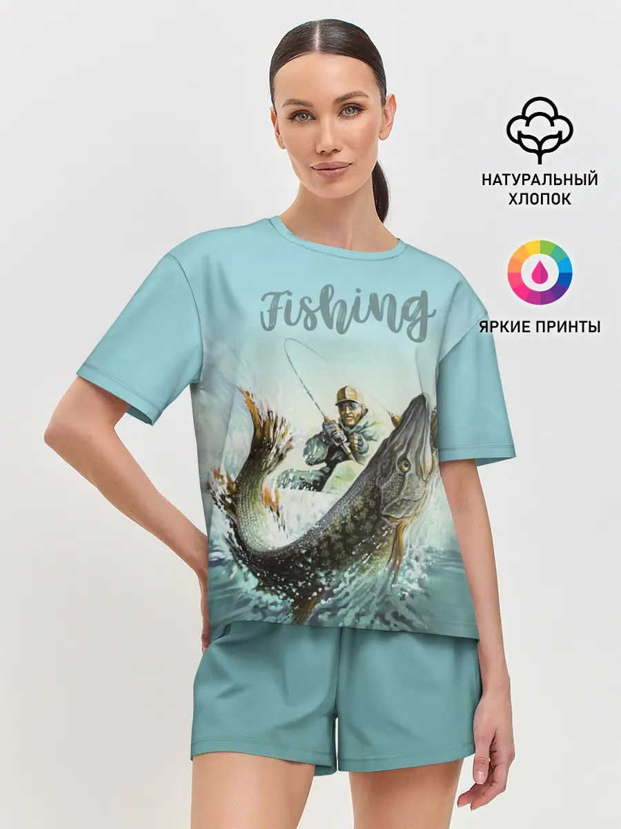 Женская пижама с шортами / Fishing