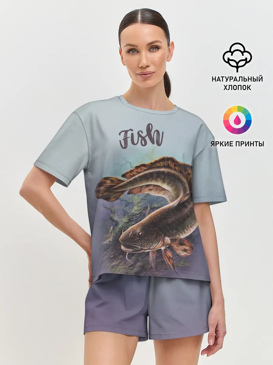 Женская пижама с шортами / Fish