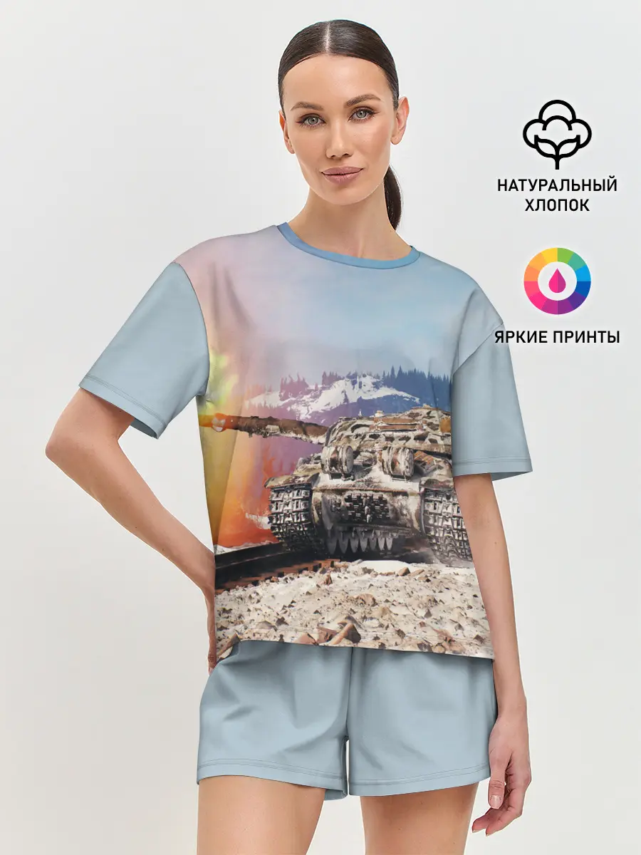 Женская пижама с шортами / ТАНК