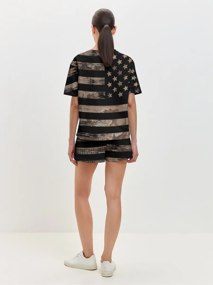 Женская пижама с шортами / American Flag Camo